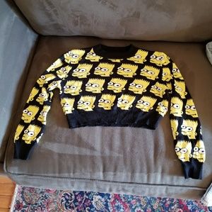 Xs Bart Simpson crop top knit sweater